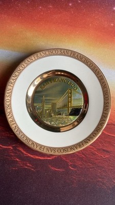 The Art of Chokin San Francisco 24KT Gold Edged Sammlerplatte Made in Japan