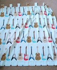 NEXT ~ Ready Made Tab Top Guitar Music Curtains Girls Boys ~ 135 X 137cm