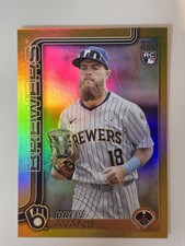 2025 Topps Update Series Drew Avans #US92 Gold Rainbow Foil /50 (RC)