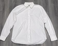 John Varvatos USA Shirt White 100 Cotton Button Front Long Sleeve L A006030