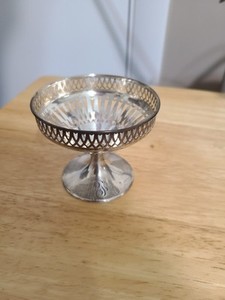 ANTIQUE VINTAGE STERLING & CRYSTAL COUP DESSERT SHERBERT GLASSES