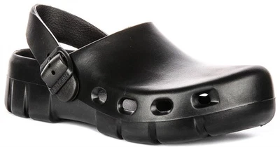 Birkenstock Birki Flow Eva Moulé En Caoutchouc Sabot Femme En Noir EU37-41 - Photo 1/4