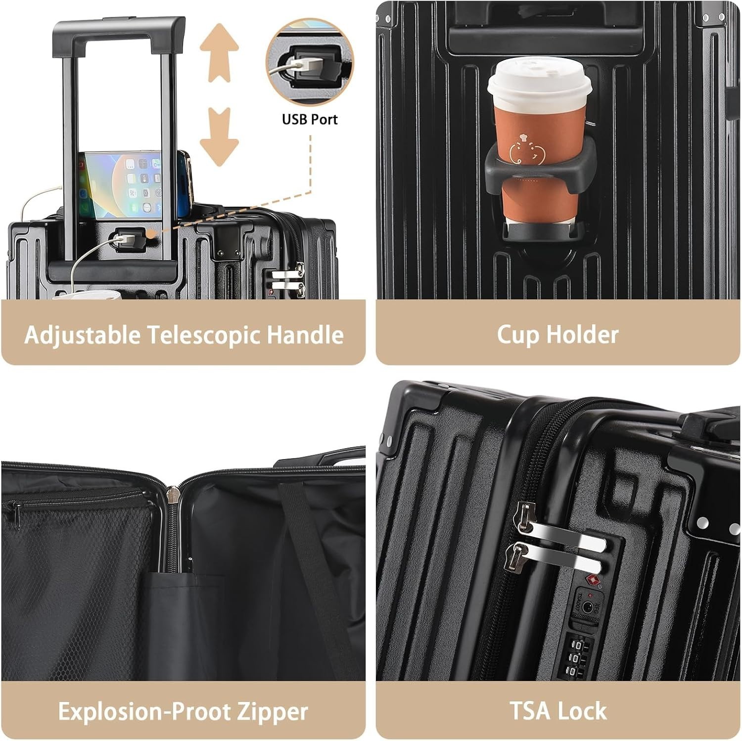 Carry On Luggage Noble TSA Airline Approved Suitcase Carry-on (20 Inch)