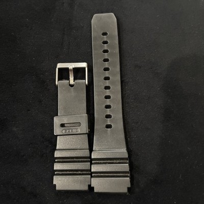 Casio 22mm Black Resin Watch Band OEM Style Silver Tone Buckle Replacement 