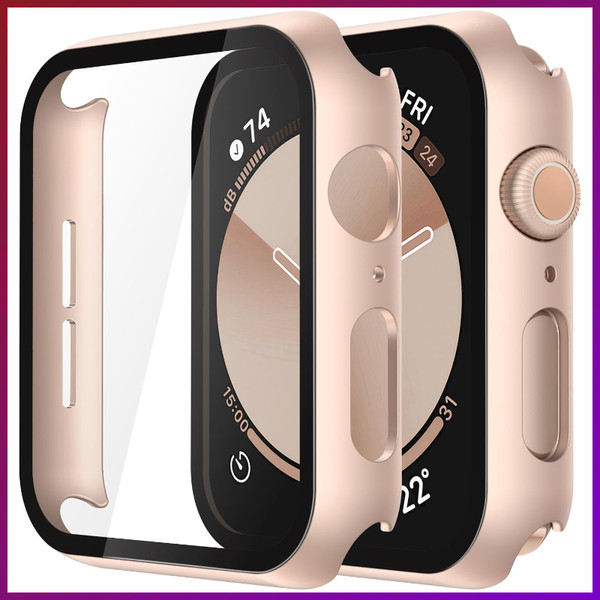 SchutzhüLle FüR Apple Watch 44Mm 2Er Set Rose Gold Transparent Kratzfest-image