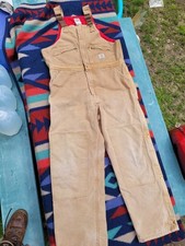 Vintage Carhartt Quilted Lined Bib Overalls Mens 42x31 Brown Canvas R04 BRN USA