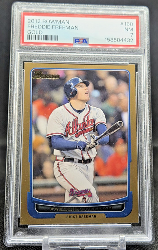 2012 Bowman Gold #168 Freddie Freeman PSA NM 7 (JBC3649)