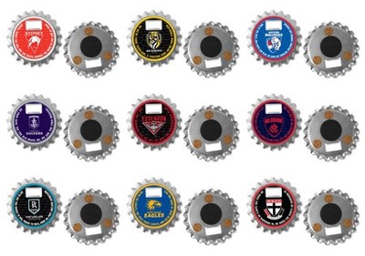 2026 AFL 3 in 1 Steel Bottle Opener Gadget Fridge Magnet Bar Gift - Choose Team