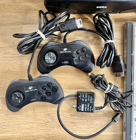 SEGA Saturn Console - Black MK-80000 2 Controllers & 8 Games Lot VIRTUA COP