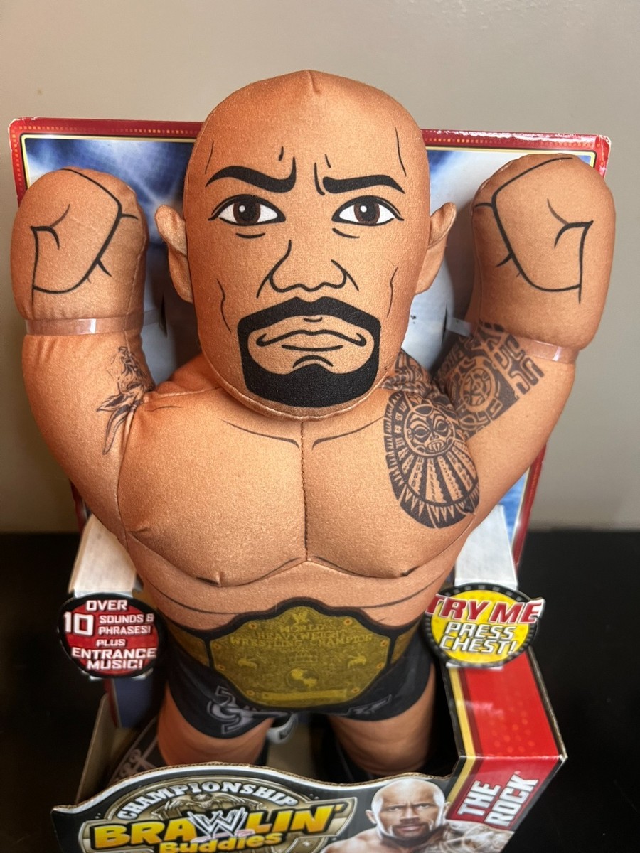 WWE Brawlin Buddies The Rock Plush Talking Toy Wrestling 2013