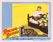 RACING BLOOD Original Lobby Card 6 Bill WIlliams Jean Porter Horse Racing 1954