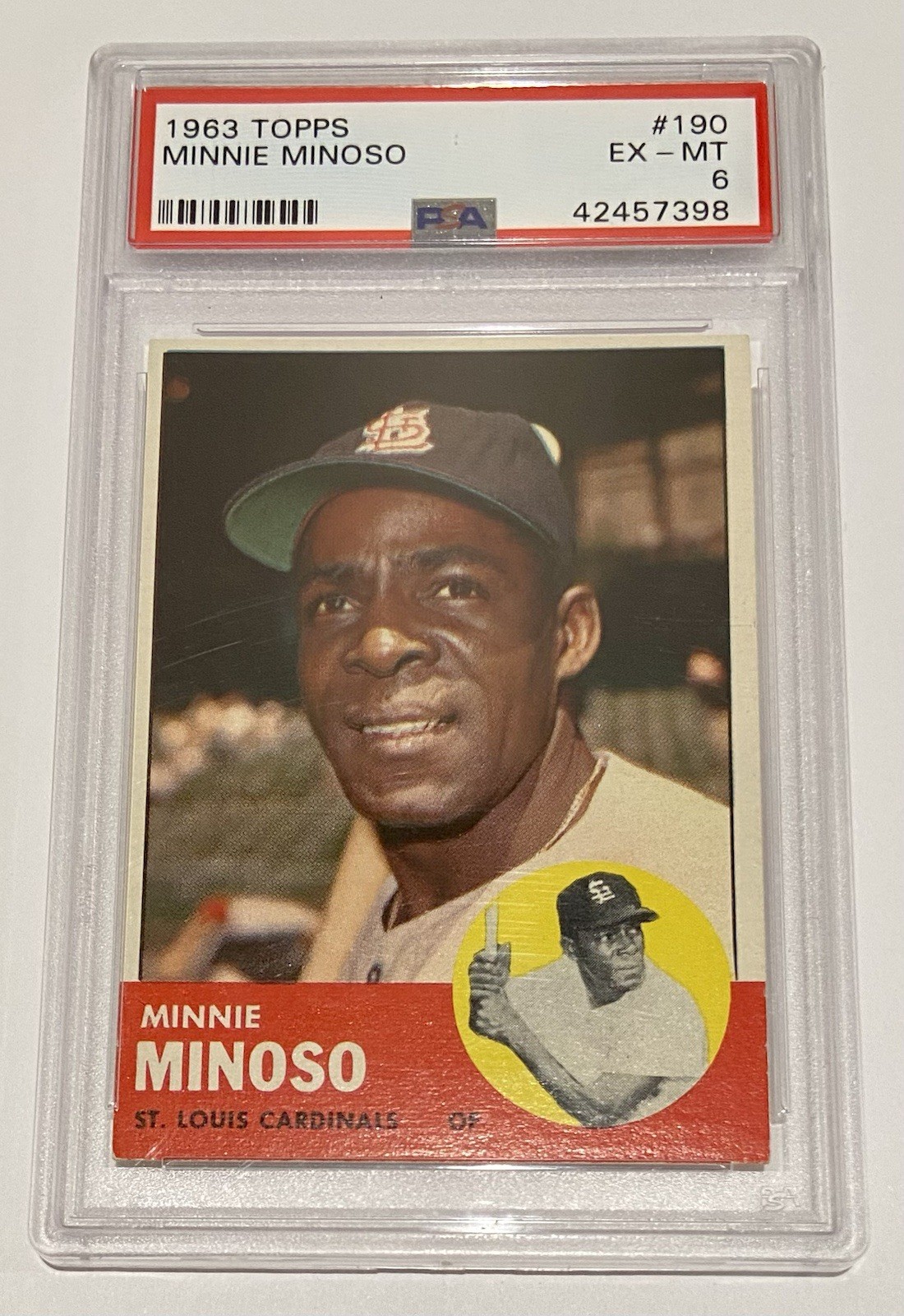 1963 Topps Minnie Minoso #190 PSA 6 HOF MLB St. Louis Cardinals