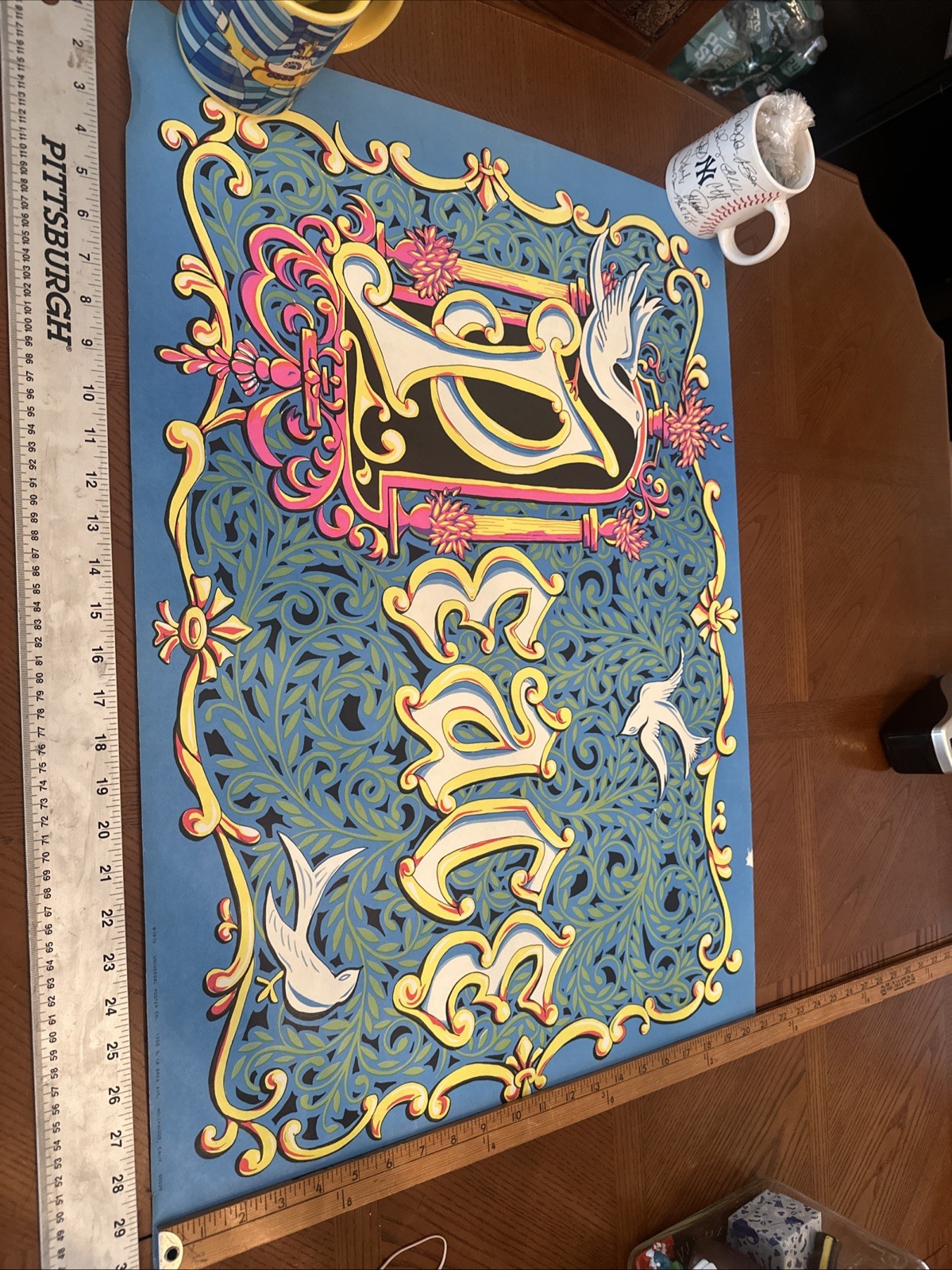 1970 VINTAGE SILKSCREEN UNIVERSAL POSTER CO "PEACE " RARE LOVE BIRD PINUPS Free