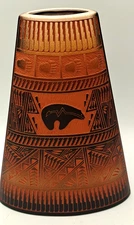 Jr & Diane Aragon Acoma Laguna Pueblo NM Pottery Vase 13" Bear Native Am 1997