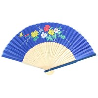 HandfäCher Blau Blumenmotiv 23Cm HandfäCher Bunt HandfäCher Bambus Stoff