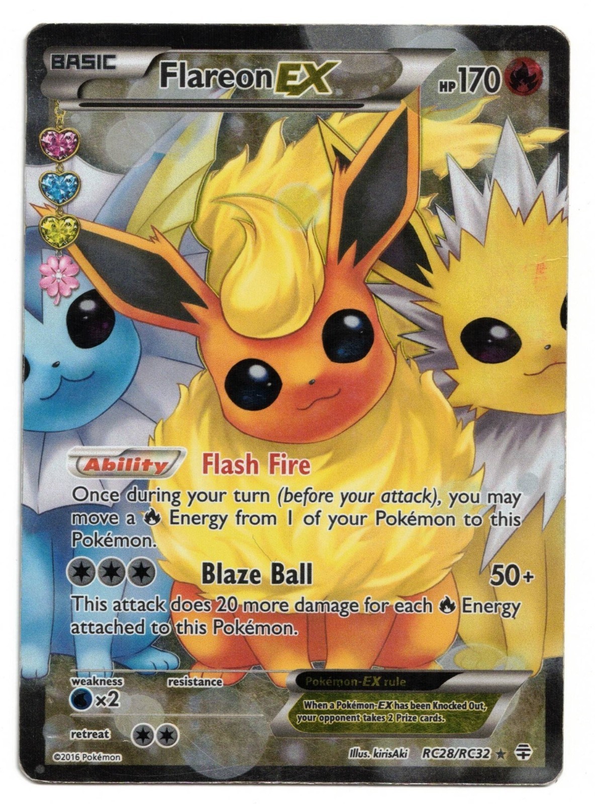 Pokemon Card: Flareon EX RC28/RC32 Full Art Generations Ultra Rare! GD