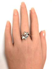 AUTHENTIC MAREA SILVER DOUBLE BUTTERFLY GENUINE CLEAR SWAROVSKI CRYSTAL RING