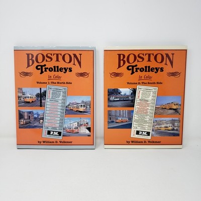 Boston Trolleys in Color Volumes 1 & 2 by William D. Volkmer HC, DJ, 1st Prints