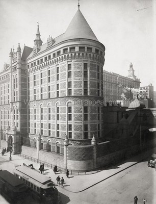 New York City Prison Tombs Architecture Street Scene Vtg. Photo 20thC.