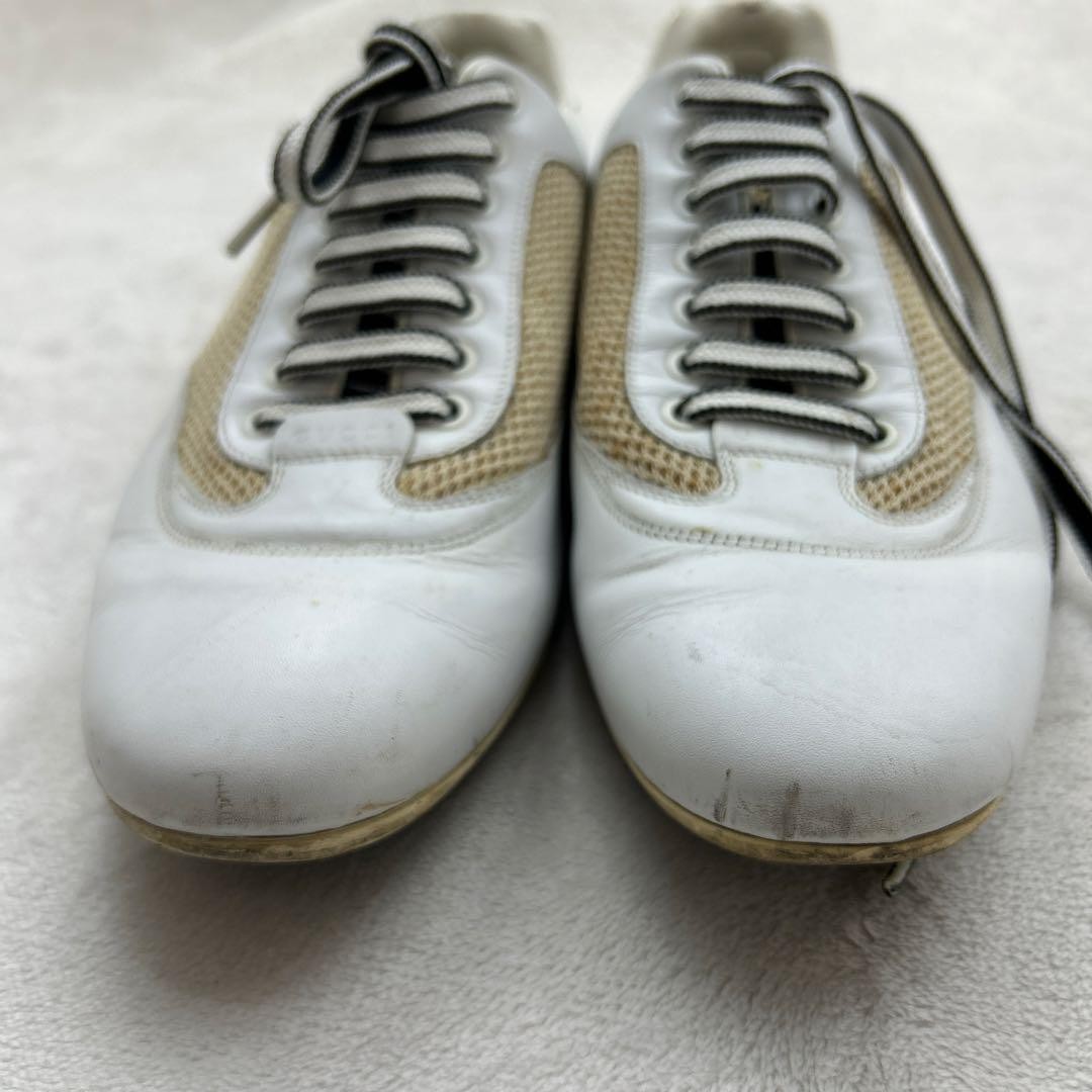 Gucci Lace Up Sneakers Shoes White Leather Size 41 US About 7.5 For Men thumbnail 18