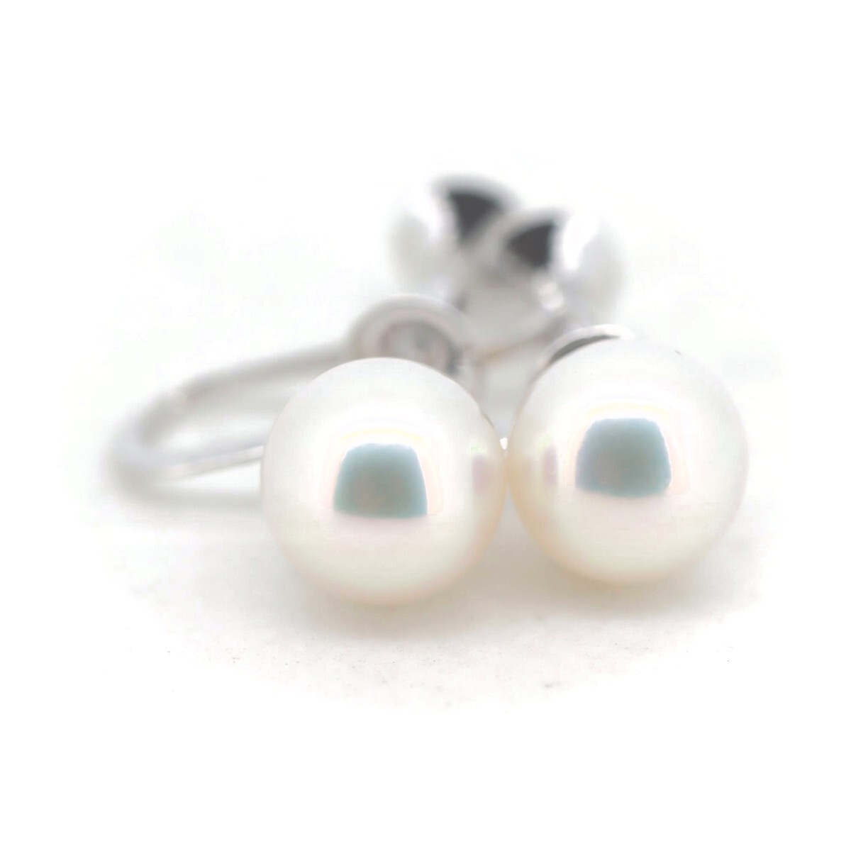 Tasaki pearl earrings 7.6mm 14k white gold | eBay