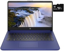 Newest HP 14'' HD Laptop AMD Dual-Core CPU 4GB RAM 128GB 64 64 HDMI Win11 Blue