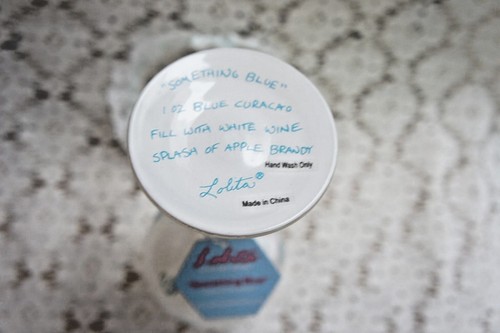 LOLITA "Something Blue" 15 oz Wine Glass Recipe on the bottom Love My Wine - Picture 7 of 8