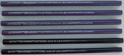 Vintage Kopierstifte Hardtmuth x 6 Mephisto No73B Retro Schreibwaren Austria