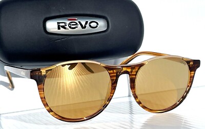 NEW REVO KENDALL Palm Springs Amber Horn POLARIZED Gold Lens  display picture 2