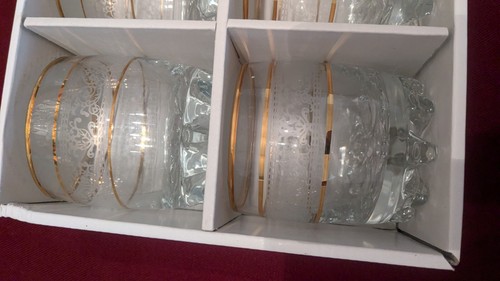 Paloma Kristallglas Stielglas 24kt Gold handverziert 4er Set alte Moden - Bild 3 von 8
