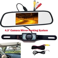Backup Camera Mirror 4.3" Parking System Kit Car Rear View Reverse Night Vision