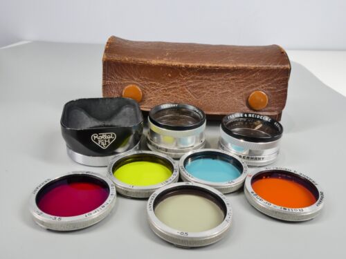 ROLLEI BAY 1 R1 FILTER SET & ROLLEINAR 1 & 2 LENS HOOD & 5 FILTERS WITH CASE 384 - Picture 2 of 3