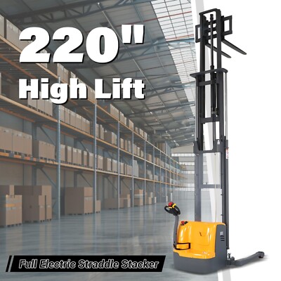 APOLLOLIFT Powered Forklift 3300lbs Full Electric Walkie Straddle Stacker 220''