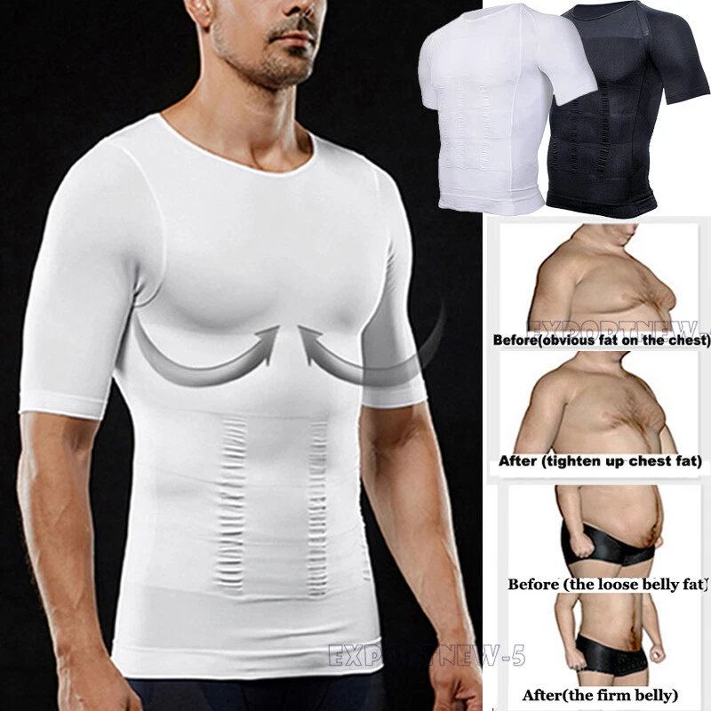 Men's Tummy Control Body Shaper Tops Hide Gynecomastia Chest Fat