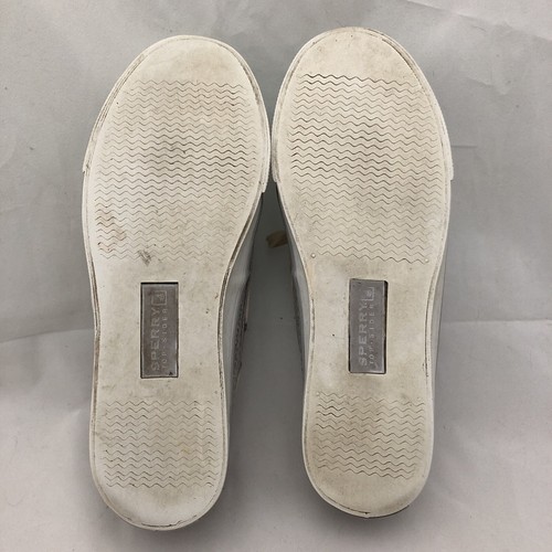 Sperry Top-Sider Women's Boat Shoes Silver Fabric Lace Up Sequin Slip-On 5.5 M - Picture 8 of 9