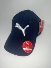 PUMA Hat Size L/XL Blue White Cap Stretch Fit Brand New