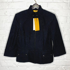 St John Womens Size 6 Caviar Full Zip Blazer Jacket Black Patterned R628291