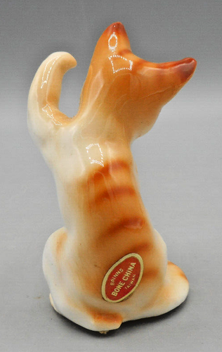 Vintage Brinns Bone China orange Tabby tanzende blaue Augen handbemalt Taiwan 3 Zoll - Bild 4 von 5