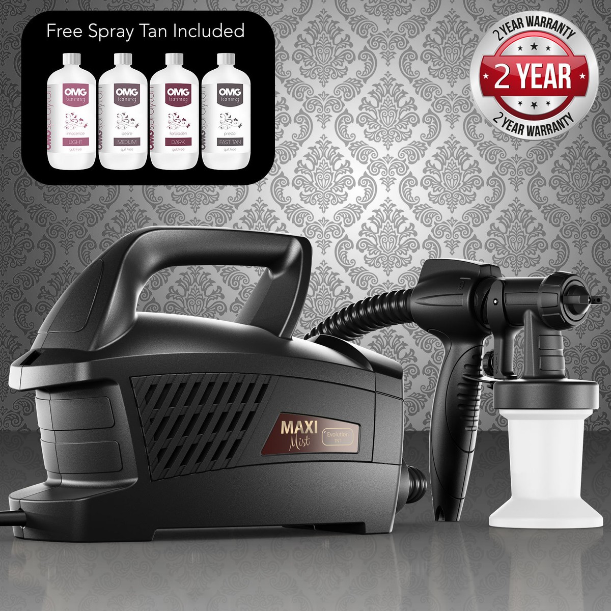 Maximist Evolution TNT Spray Tanning Machine + OMG Tan Solution (4