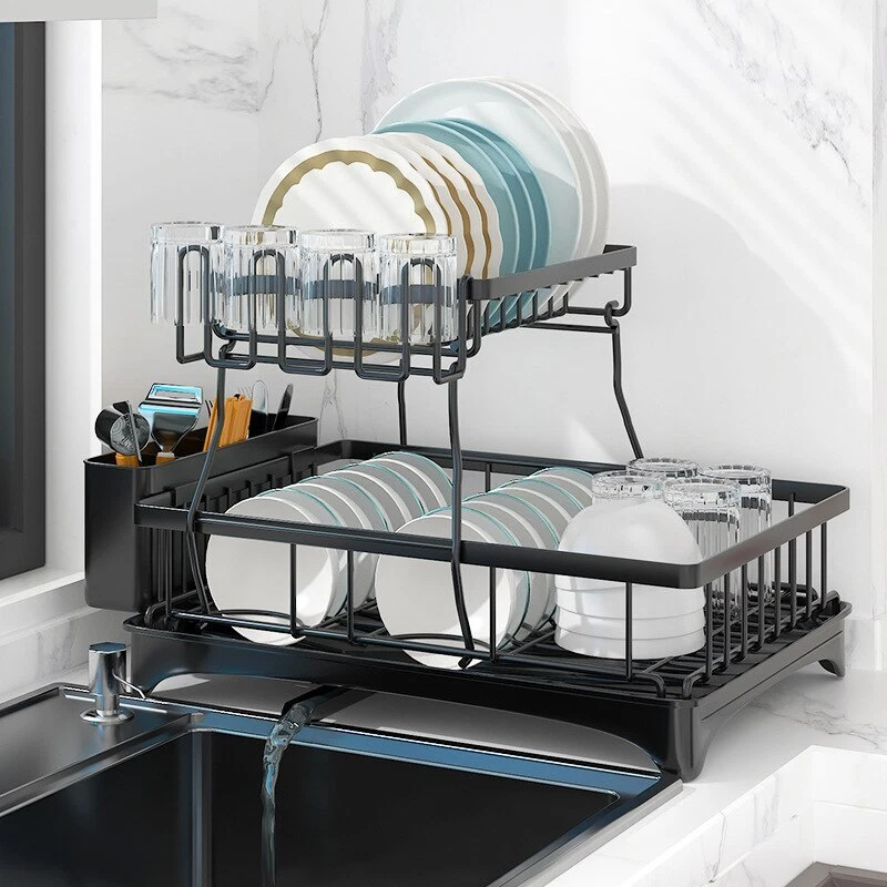 Dish Drying Rack with Drainboard Set for Kitchen Counter