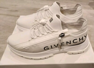 Givenchy Men's Spectre Zip White Black Sneakers, Size 12US (45 EUR