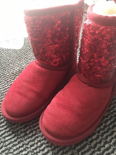 Dije Girls Sequin Sheepskin Boots Size 