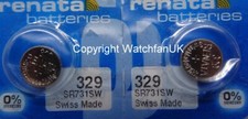 SR731SW Watch Battery x 2 Renata 329 1.55v Mercury Free Swiss Made