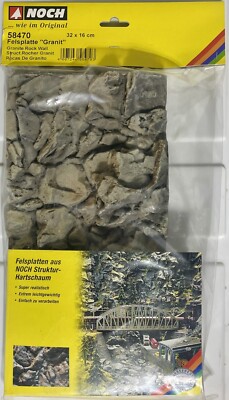 Noch 58470 HO/N Scale Molded Foam Slab Granite Rock wall