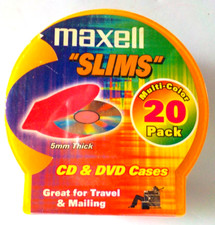Slim CD/DVD Shell Cases, 20 pk Assorted Colors 