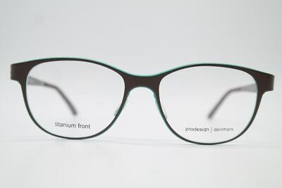 Brille Prodesign Denmark 6302 Titanium Bronze Grün Silber Oval eyeglasses Neu