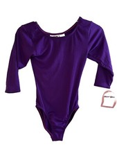 NWT Girls L Moret Gymnastics/Dance LEOTARD L/S NEW Purple COLOR SIZE L 12-14 Y