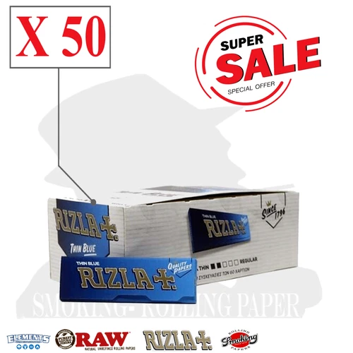 Cartine Rizla Blu Corte Blu Cartine 1 BOX DA 50 ASTUCCI Prodotto Originale