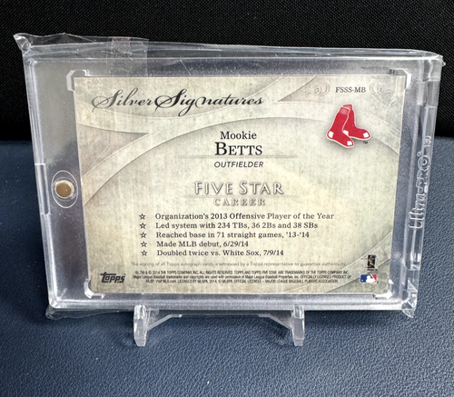 2014 Topps Five Star Mookie Betts RC Auto Silver Signatures /50 Boston Red Sox - 第 2/2 張圖片