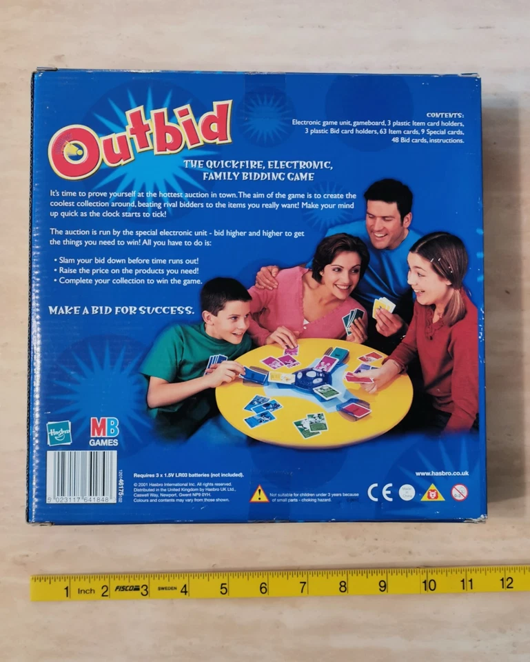 Outbid MB Games 2001 Electronic Board Game Vintage New Factory Sealed Hasbro - Image 2 of 3